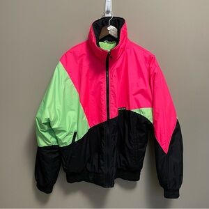 Sunice Vibrant Pink and Lime Green Vintage 90s Ski Jacket Size M or 40